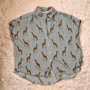 Giraffe Print Quirky Maximalist Artistic Weird Pop Art Eclectic‎ Zoo Striped Top